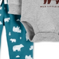 Conjunto de macacão e calça jogger Carter's Baby Boy, 2 peças, algodão, Woodland Creatures, cinza, tamanho 9MOS