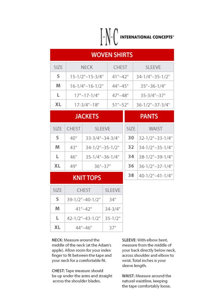Calça jeans masculina justa, perna reta, cintura baixa, tamanho 4, branca, da INC International Concepts