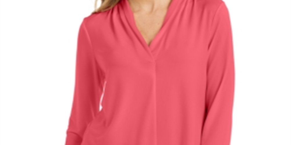 Blusa feminina Charter Club manga 3/4 coral tamanho XX-G