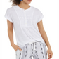 Top texturizado de crochê feminino Style &amp; Co, branco, tamanho X-S