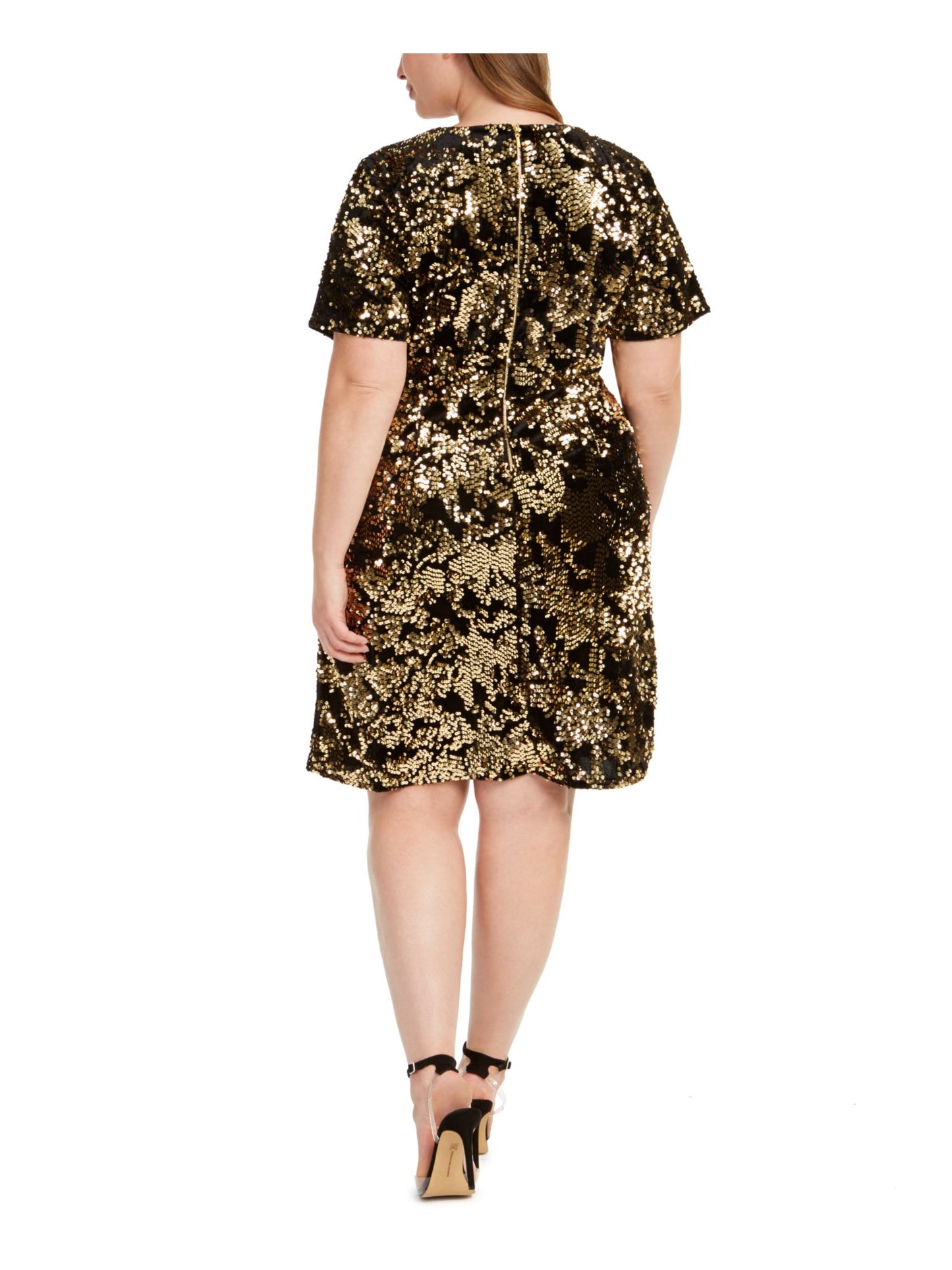 Vestido plus size feminino com lantejoulas em dois tons, amarelo, tamanho 2X, da INC International Concepts