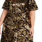 Vestido plus size feminino com lantejoulas em dois tons, amarelo, tamanho 2X, da INC International Concepts