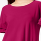 Blusa feminina com mangas franzidas INC International Concepts rosa choque tamanho pequeno GG