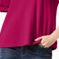 Blusa feminina com mangas franzidas INC International Concepts rosa choque tamanho pequeno GG