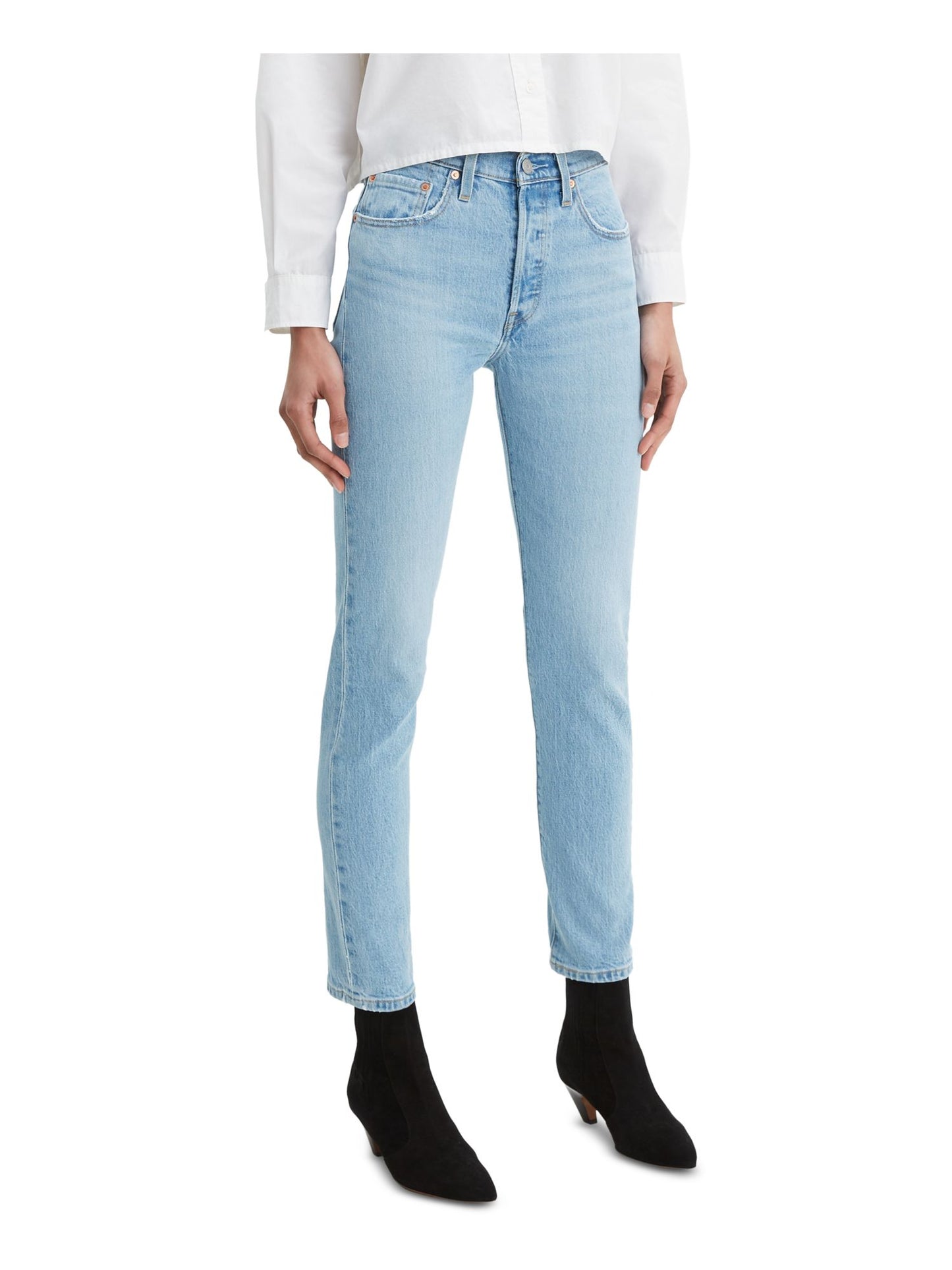 Calça jeans feminina Levi's reta azul tamanho 30x28