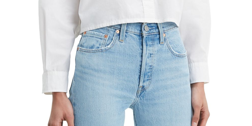 Calça jeans feminina Levi's reta azul tamanho 30x28