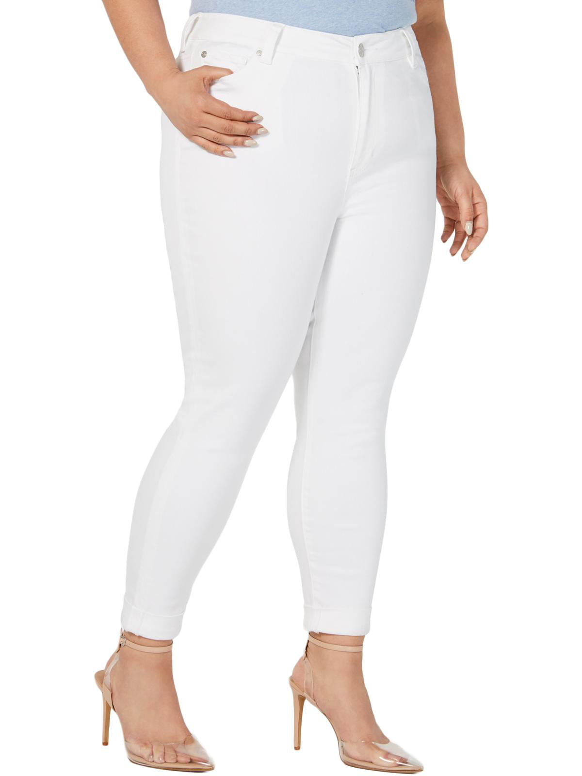 Calça Jeans Feminina Rosa Celebrity Branca Tamanho 14