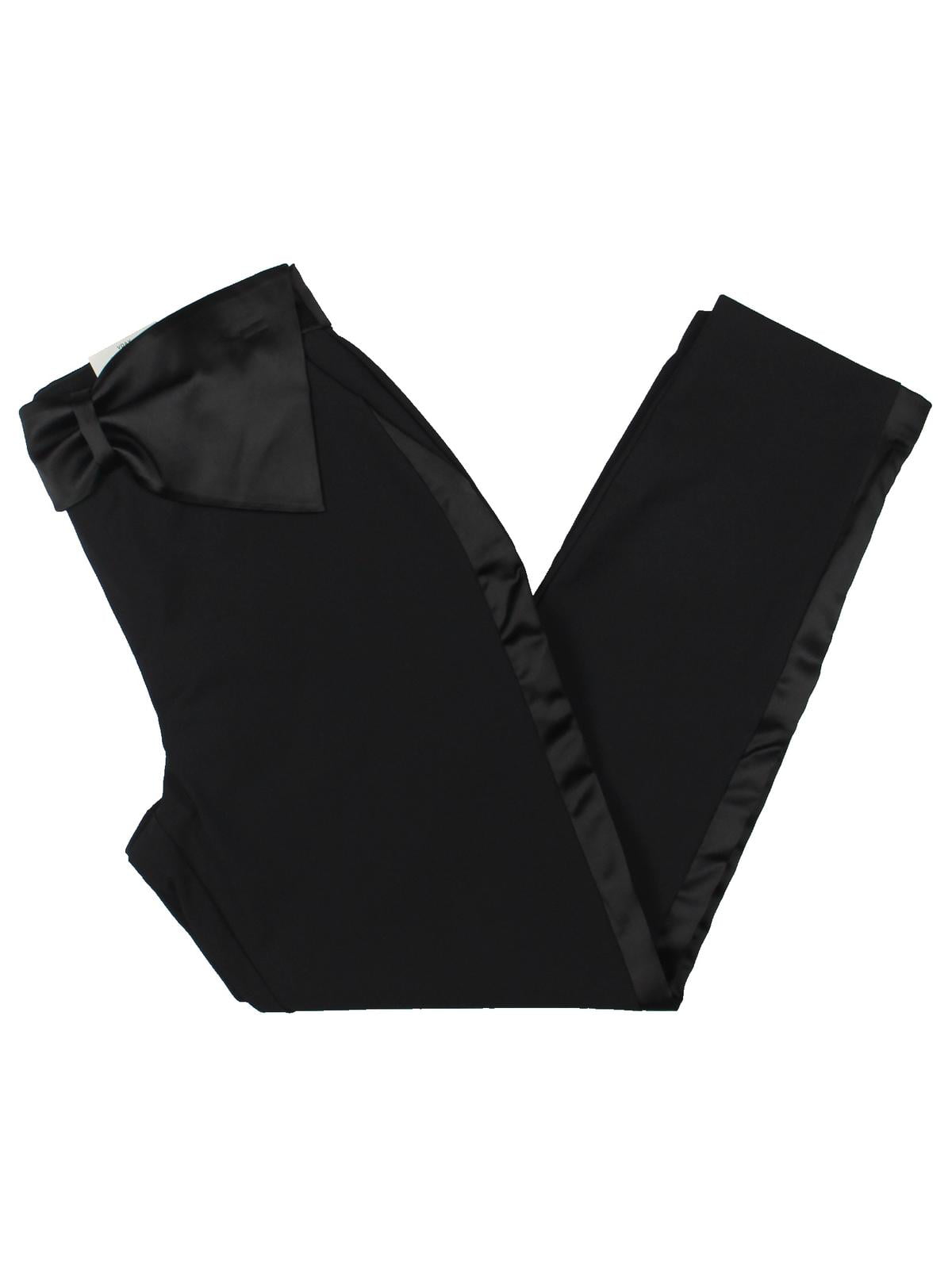 Calça social feminina com detalhe de laço no tornozelo, preta, tamanho 12, da INC International Concepts