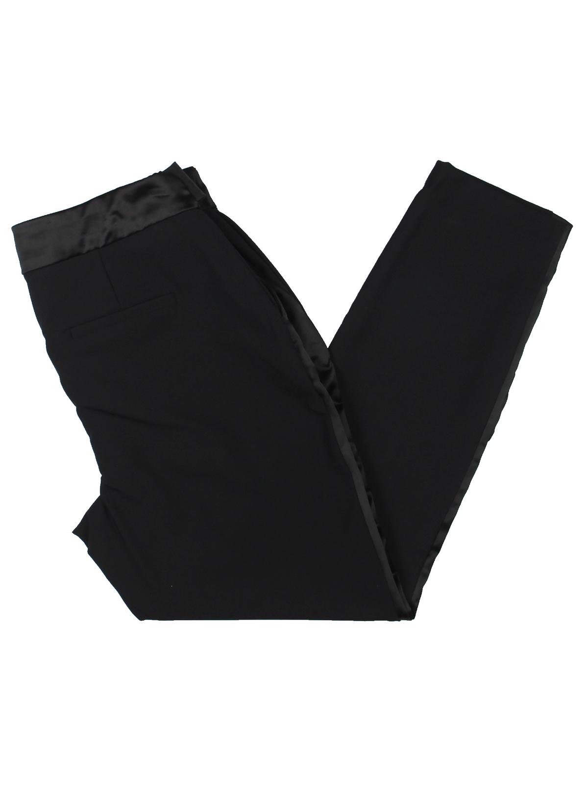 Calça social feminina com detalhe de laço no tornozelo, preta, tamanho 12, da INC International Concepts