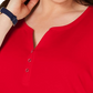 Karen Scott Top Henley Feminino Plus com Mescla e Gola V Vermelho Tamanho 0X