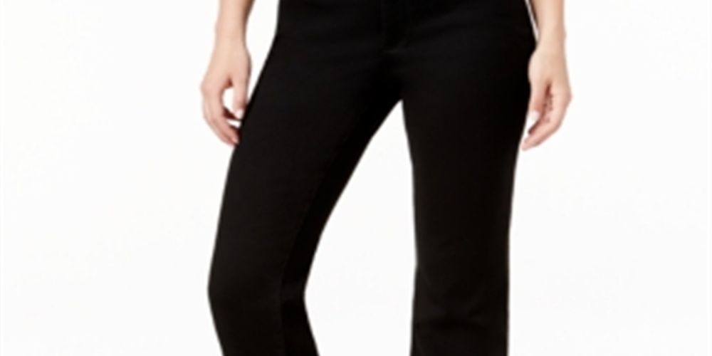 Calça jeans feminina Charter Club Prescott Tummy Control Bootcut preta, tamanho 24x4,5