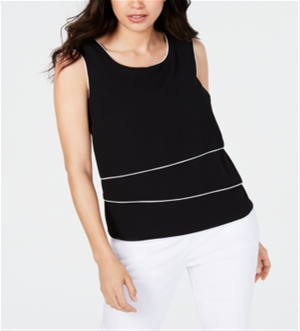 Blusa Alfani Feminina com Acabamento Tubular, Preta, Tamanho P