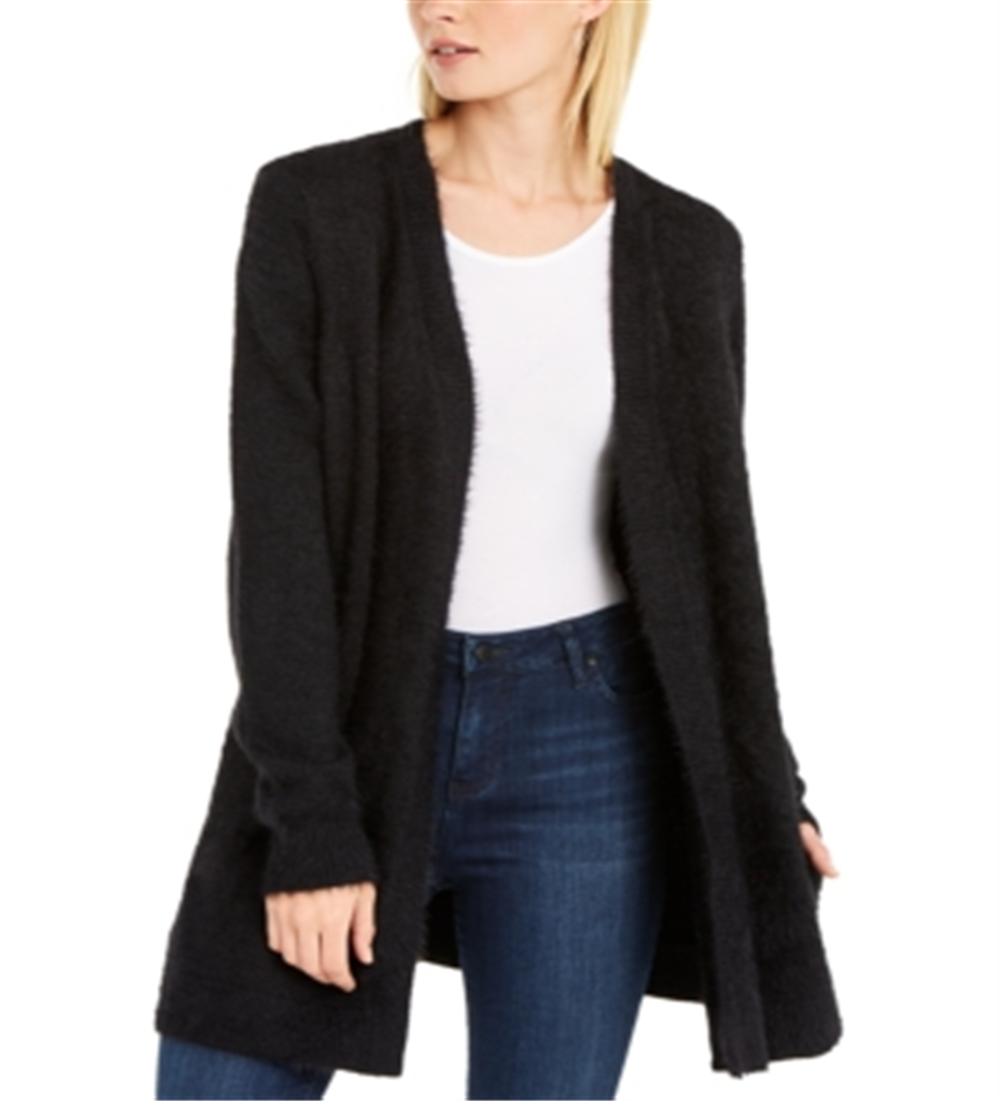 Cardigan feminino Eyelash da INC International Concepts, preto, tamanho grande