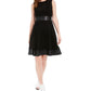 Vestido Calvin Klein Feminino Sem Mangas Gola Joia Acima do Joelho Ajuste Flare Para Usar no Trabalho Preto Tamanho 6 Petite