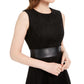 Vestido Calvin Klein Feminino Sem Mangas Gola Joia Acima do Joelho Ajuste Flare Para Usar no Trabalho Preto Tamanho 6 Petite