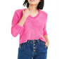 Suéter feminino Bar III em chenille com decote em V, rosa, tamanho XS