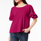 Blusa feminina com mangas franzidas INC International Concepts, rosa, tamanho pequeno G