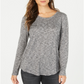 Blusa feminina de manga comprida e decote redondo Style &amp; Co, cinza, tamanho XX-G
