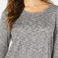Blusa feminina de manga comprida e decote redondo Style &amp; Co, cinza, tamanho XX-G