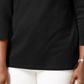 Karen Scott Top Feminino de Algodão com Decote Canoa e Tachas, Preto, Tamanho Grande