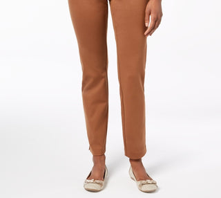 Charter Club Women's Petite Pull-On Ponte-Knit Pants Brown Size 8 P