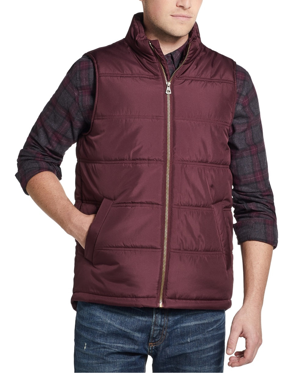 Colete masculino vintage à prova de intempéries com zíper frontal vermelho tamanho pequeno