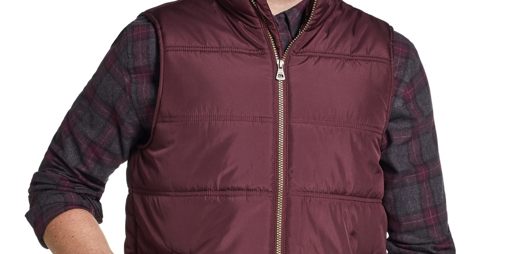 Colete masculino vintage à prova de intempéries com zíper frontal vermelho tamanho pequeno