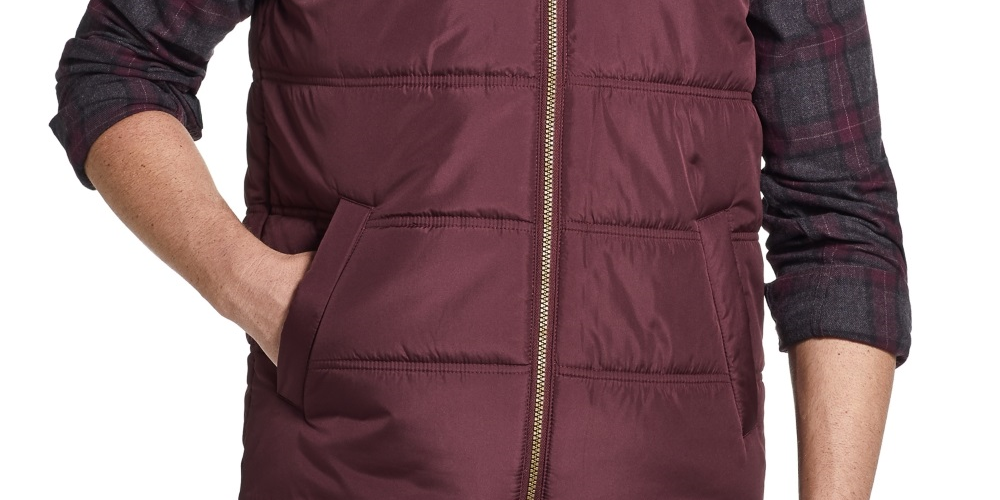 Colete masculino vintage à prova de intempéries com zíper frontal vermelho tamanho pequeno