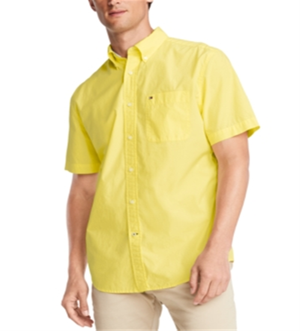 Camisa Tommy Hilfiger Maxwell Masculina Amarela Tamanho GG