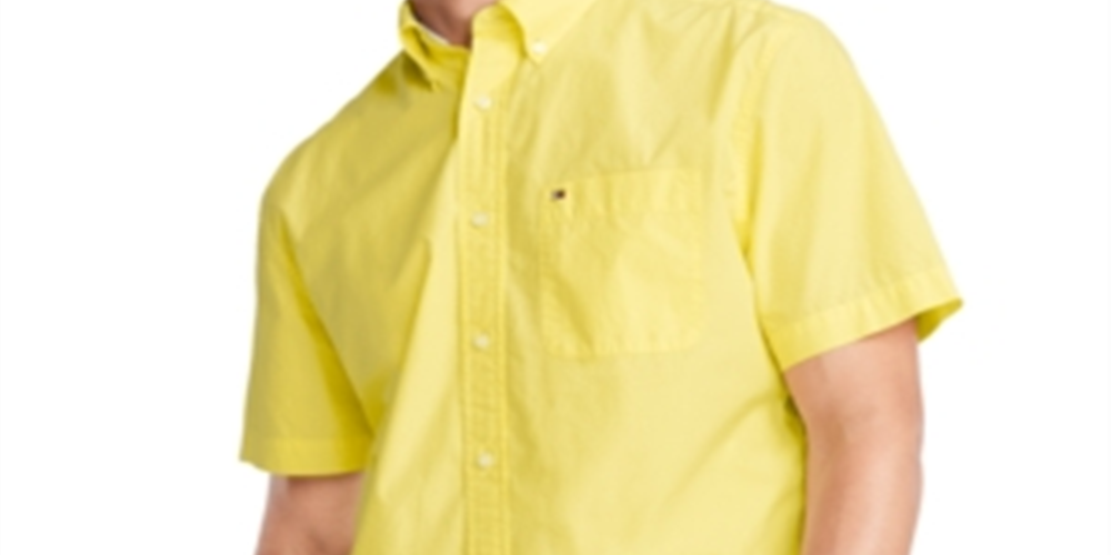 Camisa Tommy Hilfiger Maxwell Masculina Amarela Tamanho GG