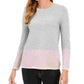 Suéter feminino Charter Club com blocos de cores, cinza, tamanho XX-G