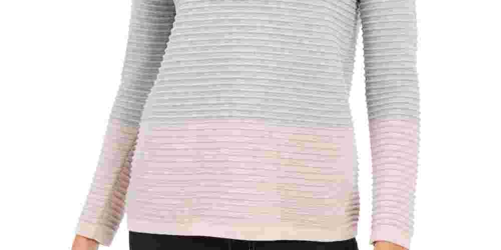 Suéter feminino Charter Club com blocos de cores, cinza, tamanho XX-G