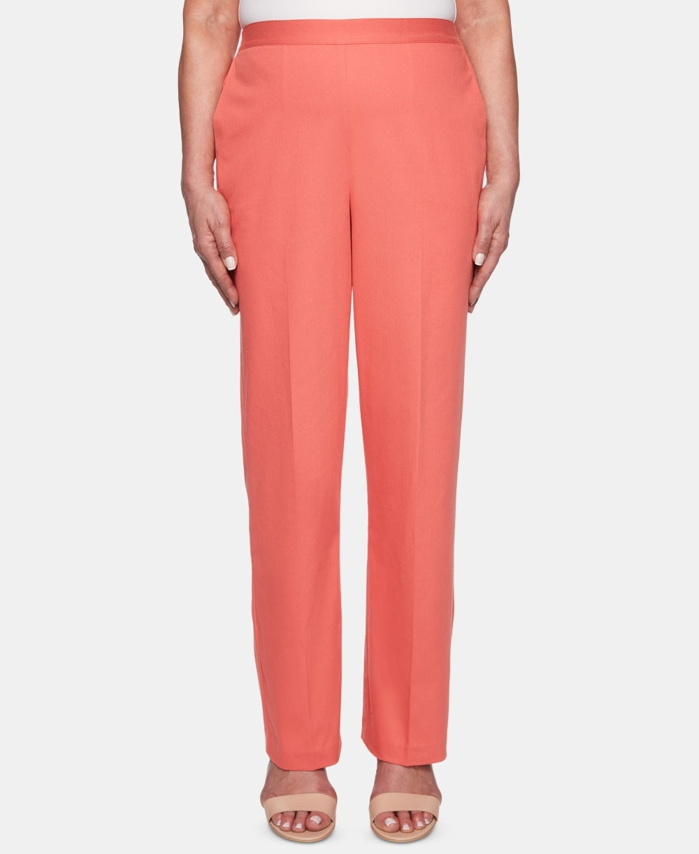 Calça feminina Petite Coastal Drive da Alfred Dunner, laranja, tamanho 14P
