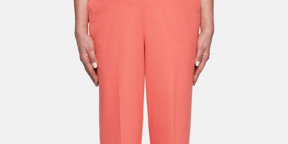 Calça feminina Petite Coastal Drive da Alfred Dunner, laranja, tamanho 14P