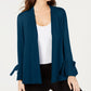 Cardigan feminino Alfani com manga amarrada, azul, tamanho pequeno e pequeno