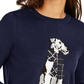 Suéter feminino Tommy Hilfiger Holiday Terrier azul tamanho médio
