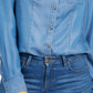 Camisa feminina Chambray Charter Club azul tamanho PS