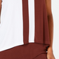 Blusa sem mangas Alfani feminina com blocos de cores marrom, tamanho pequeno, extragrande