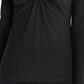 INC International Concepts Top feminino com decote em V e argola em U, preto, tamanho pequeno