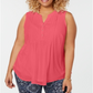 Top plissado plus size feminino Charter Club, rosa, tamanho 3X