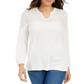 Top de renda feminino Style &amp; Co, branco, tamanho pequeno P