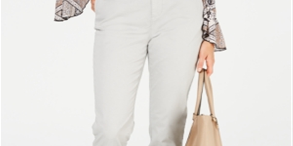 Calça Chino Feminina Style &amp; Co Cinza Tamanho 6