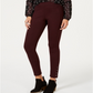 Leggings femininas de malha ponte com bainha ajustável, tamanho grande, vermelhas, da Style &amp; Co