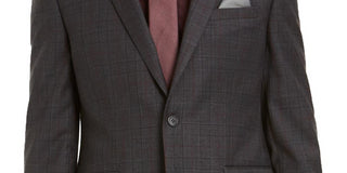 Bar III Jaqueta Masculina Slim Fit de Lã Misturada Cinza Tamanho 36