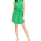 Vestido curto feminino Maison Jules com estampa de bolinhas, sem mangas, decote em V, tamanho médio, verde