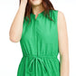 Vestido curto feminino Maison Jules com estampa de bolinhas, sem mangas, decote em V, tamanho médio, verde