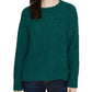 Suéter feminino Sanctuary Hi Low de manga comprida e gola redonda, verde, tamanho X-S