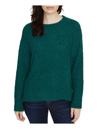 Suéter feminino Sanctuary Hi Low de manga comprida e gola redonda, verde, tamanho X-S