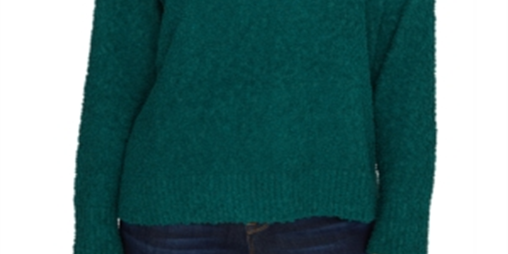 Suéter feminino Sanctuary Hi Low de manga comprida e gola redonda, verde, tamanho X-S