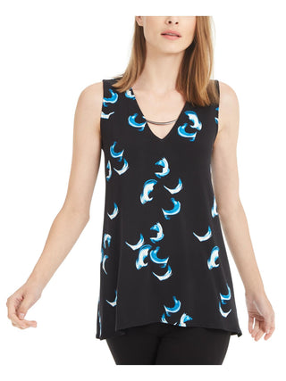 Alfani Feminino Hardware Trim Top Azul-Preto Tamanho Pequeno P